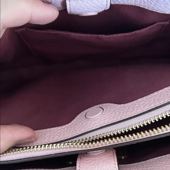 Coach Powder Pink Pebbled Leather Savannah Satchel - Picture 11 of 14